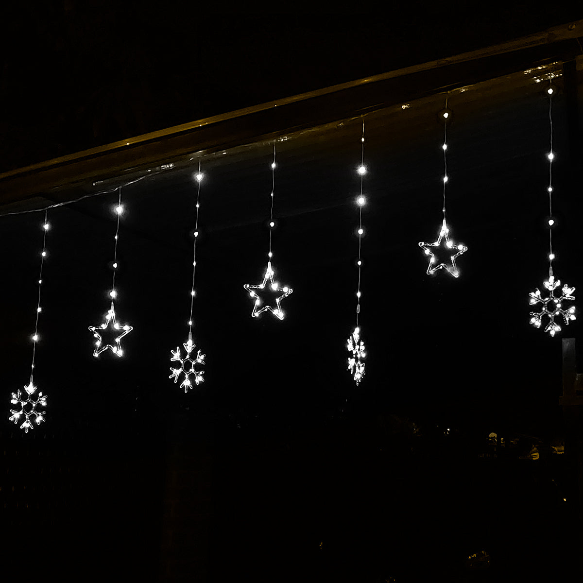 Luces Led Estrellas y Copos 260 Luces 3m Navidad Blanco 1627B