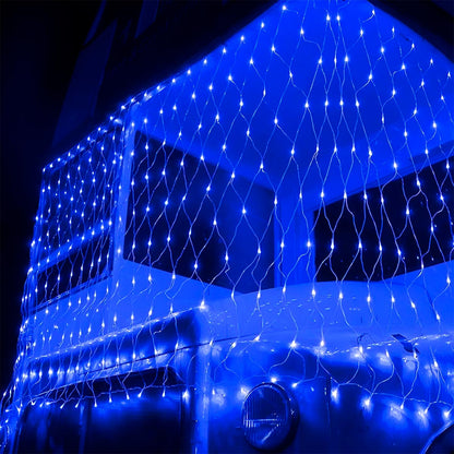 Luces Malla LED 480 Luces 4x1 M Luz Navidad Azul Cable Transparente LEDN480LAZ