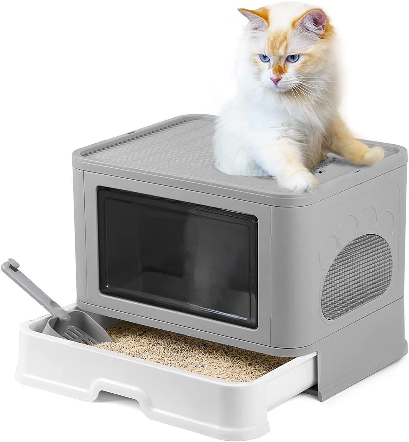 Caja De Arena Plegable Para Gatos Con Tapa Arenero