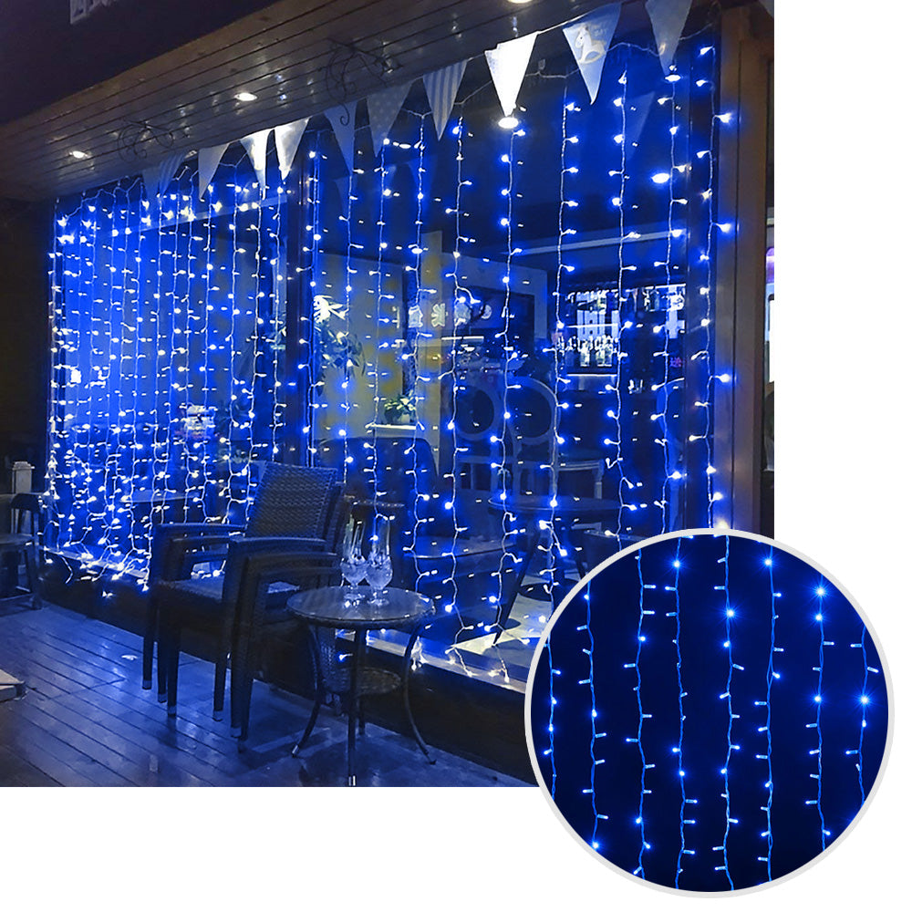 Cascada Luz Led Sube y Baja 6X2 Metros 600 Luces Azul Navidad RF 2018