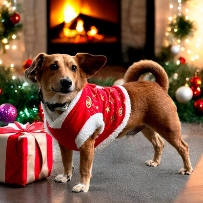 Disfraz Para Mascotas Muñeco de Navidad Traje Navideño Perro Gato DPMNMVE