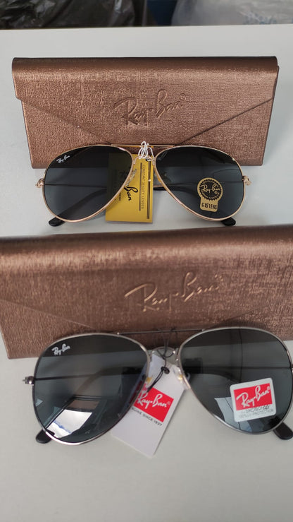 KIT GAFAS RAYBAN X2 (DOS GAFAS RAYBAN TIPO PILOTO + ESTUCHES DE LUJO UNISEX)