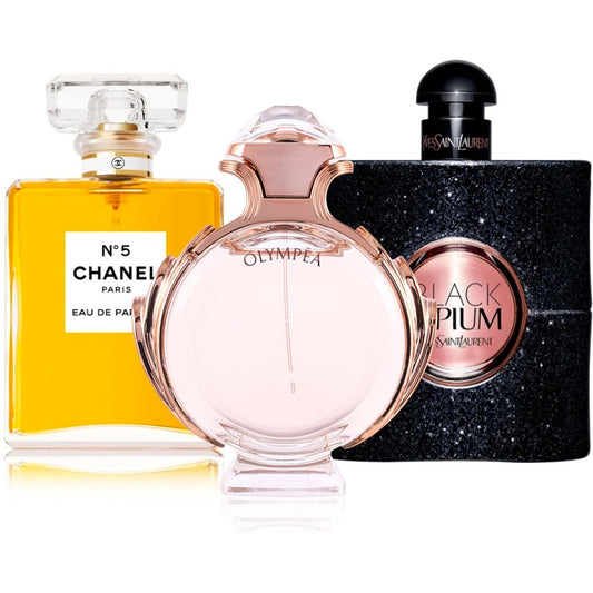 KIT PERFUMES (CHANEL #5 + OLYMPEA 80 ML + BLACK OPIUM) PERFUMES 1.1