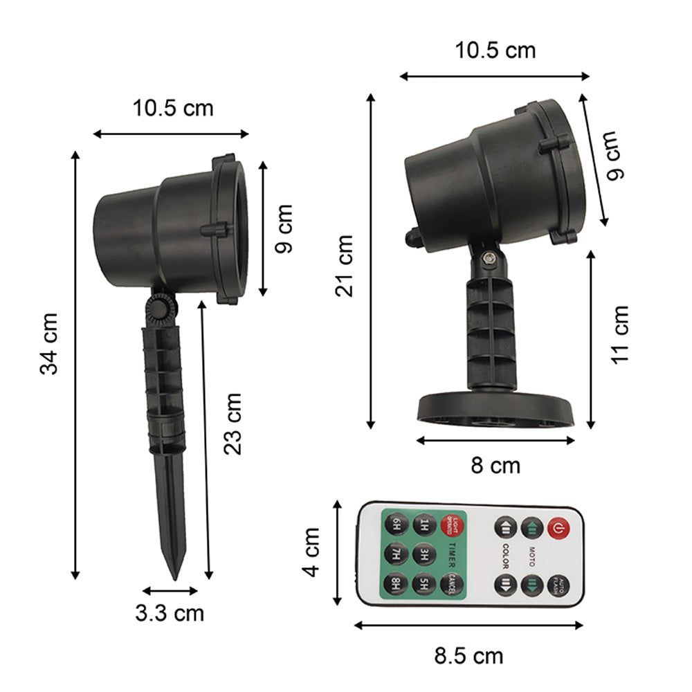 Proyector Luz LED Multipunto Exterior Interior + Control Remoto 1650V